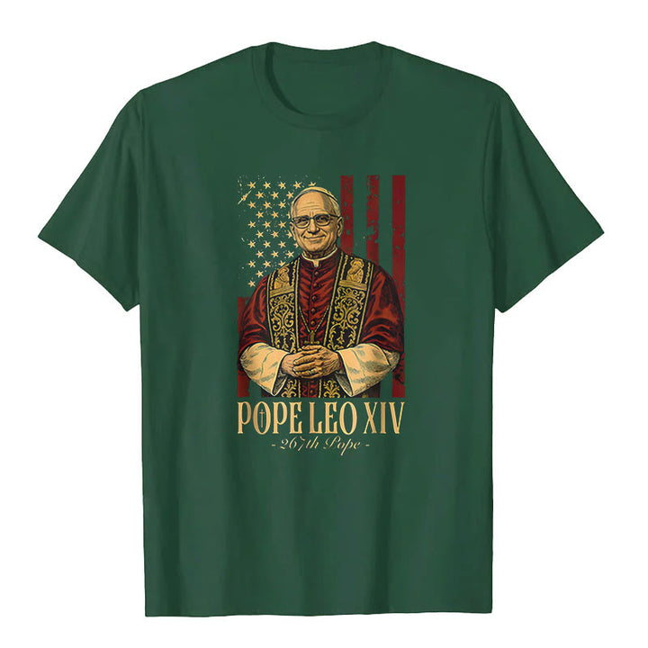 Christianartworkshop Amerikanischer Kardinal Robert Prevost Papst Leo XIV. Unisex T-Shirt - Dunkelgrün - 2XL - image 10