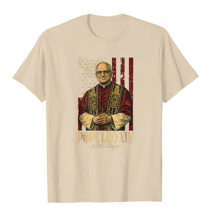 Christianartworkshop Amerikanischer Kardinal Robert Prevost Papst Leo XIV. Unisex T-Shirt - Beige - 2XL - image 6