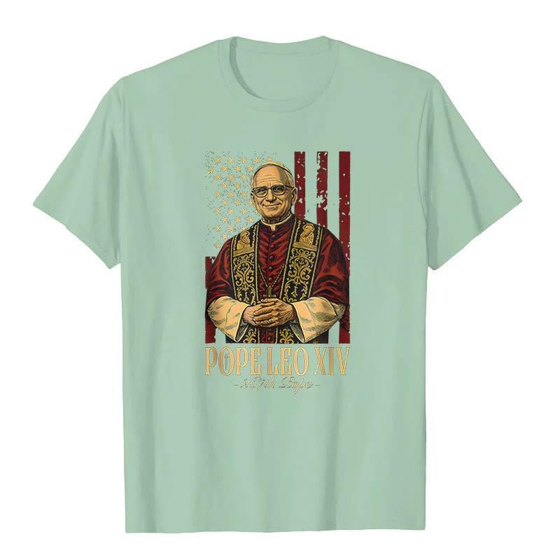 Christianartworkshop Amerikanischer Kardinal Robert Prevost Papst Leo XIV. Unisex T-Shirt - Hellgrün - 2XL - image 9