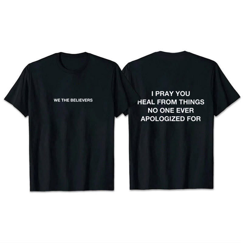 Christianartworkshop T-Shirt mit Aufschrift „I Pray You Heal From Things No One Ever Apologiced For“ - Schwarz - 2XL - image 0