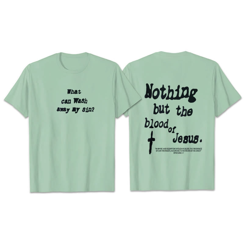 Christianartworkshop Baumwoll-T-Shirt „Nothing But Blood Of Jesus“ - Grün - 2XL - image 19