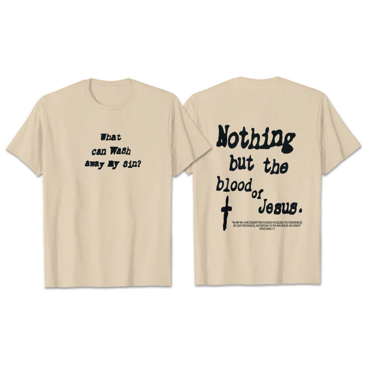 Christianartworkshop Baumwoll-T-Shirt „Nothing But Blood Of Jesus“ - Beige - 2XL - image 7