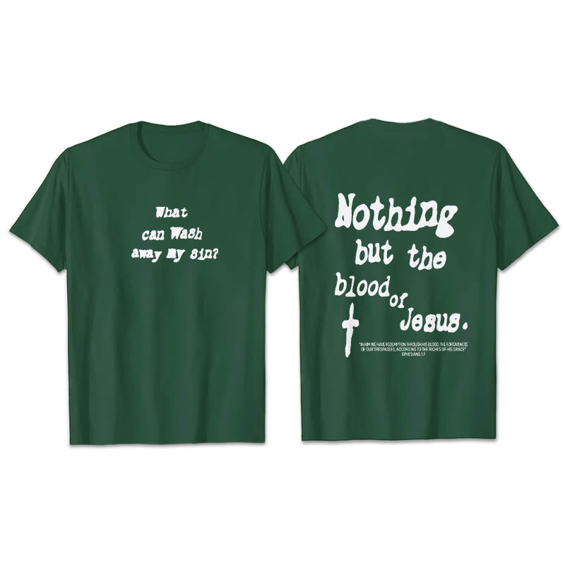 Christianartworkshop Baumwoll-T-Shirt „Nichts als das Blut Jesu“ - Dunkelgrün - 2XL - image 21