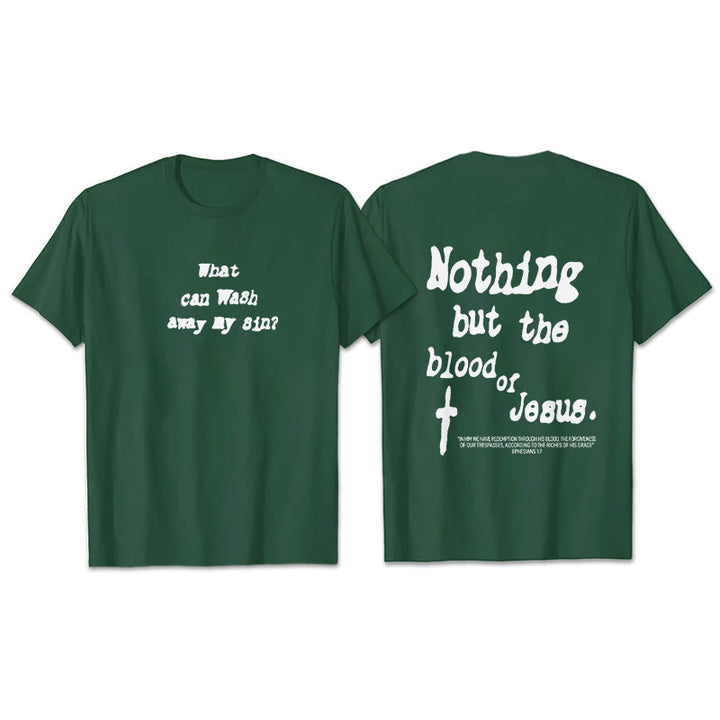 Christianartworkshop Baumwoll-T-Shirt „Nichts als das Blut Jesu“ - Dunkelgrün - 2XL - image 21