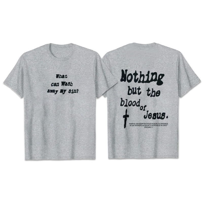 Christianartworkshop Baumwoll-T-Shirt „Nichts als das Blut Jesu“ - Grau - 2XL - image 16