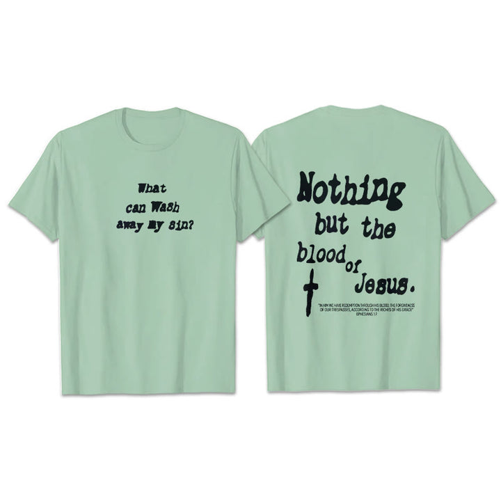 Christianartworkshop Baumwoll-T-Shirt „Nichts als das Blut Jesu“ - Grün - 2XL - image 19
