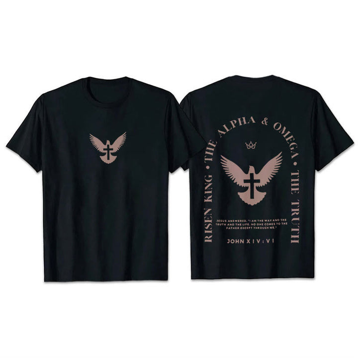 Christianartworkshop T-Shirt aus Baumwolle mit Aufschrift „Jesus ist der Weg, die Wahrheit, das Leben“ - Schwarz - 2XL - image 4