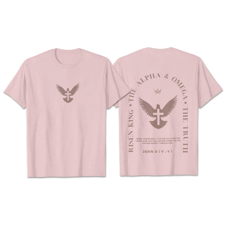 Christianartworkshop T-Shirt aus Baumwolle mit Aufschrift „Jesus ist der Weg, die Wahrheit, das Leben“ - Rosa - 2XL - image 12