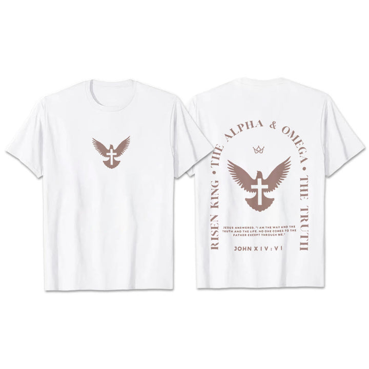 Christianartworkshop T-Shirt aus Baumwolle mit Aufschrift „Jesus ist der Weg, die Wahrheit, das Leben“ - Weiß - 2XL - image 0