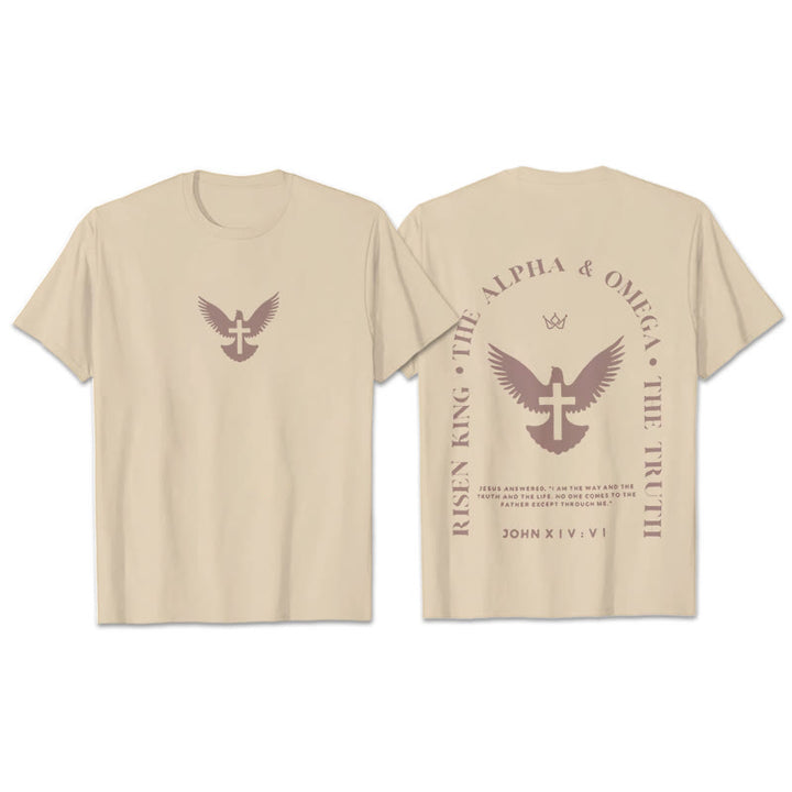 Christianartworkshop T-Shirt aus Baumwolle mit Aufschrift „Jesus ist der Weg, die Wahrheit, das Leben“ - Beige - 2XL - image 9