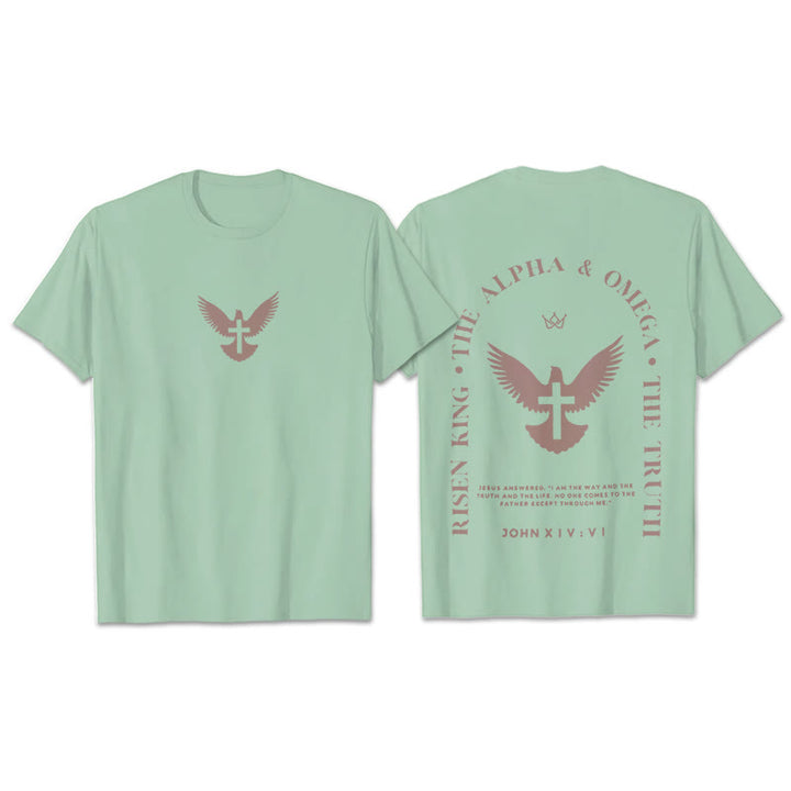 Christianartworkshop T-Shirt aus Baumwolle mit Aufschrift „Jesus ist der Weg, die Wahrheit, das Leben“ - Hellgrau - 2XL - image 21