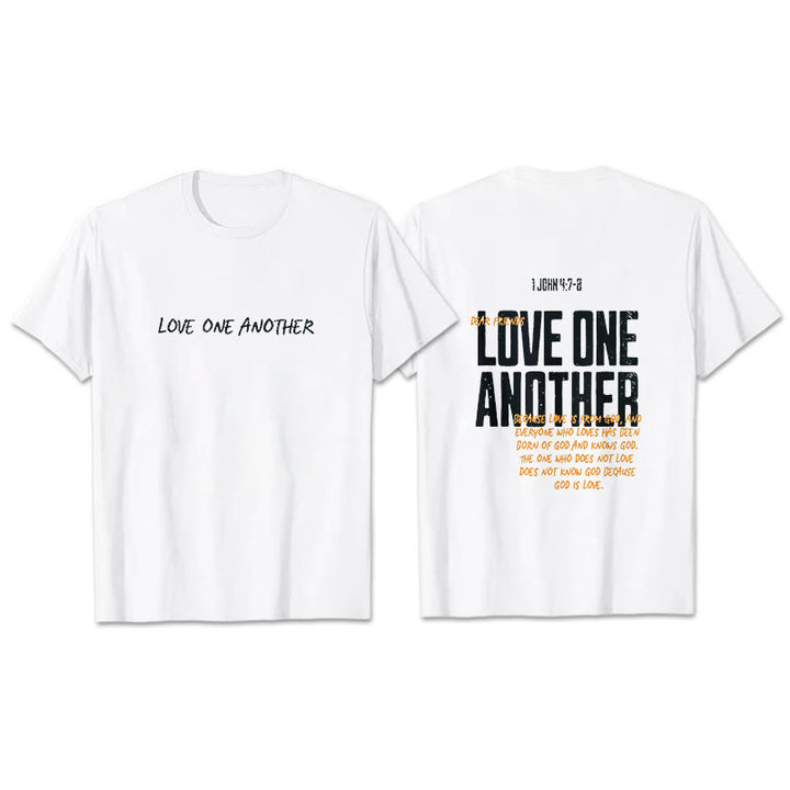 Christianartworkshop Baumwoll-T-Shirt „Love One Another“