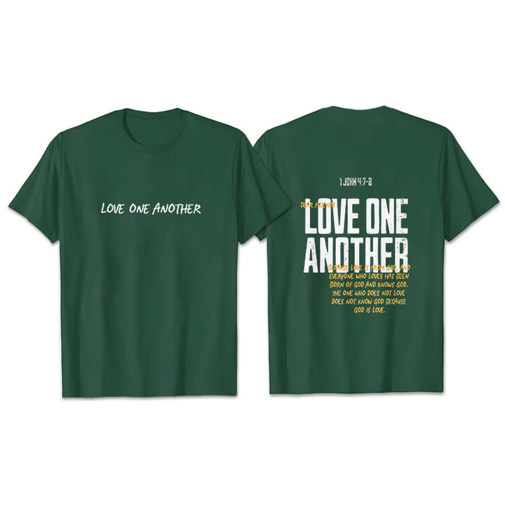Christianartworkshop Baumwoll-T-Shirt „Love One Another“