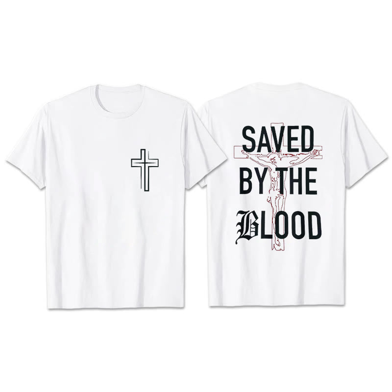 Christianartworkshop „Saved By The Lord“ Baumwoll-T-Shirt - Weiß - 2XL - image 0