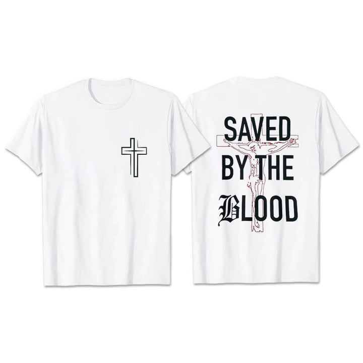 Christianartworkshop „Saved By The Lord“ Baumwoll-T-Shirt - Weiß - 2XL - image 0