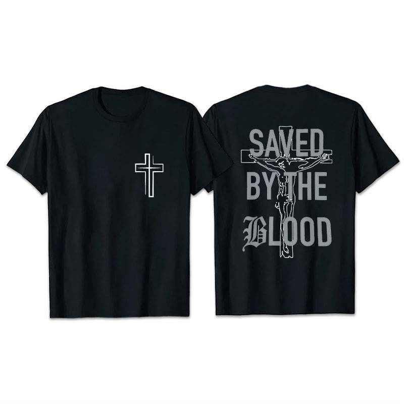 Christianartworkshop „Saved By The Lord“ Baumwoll-T-Shirt - Schwarz - 2XL - image 8