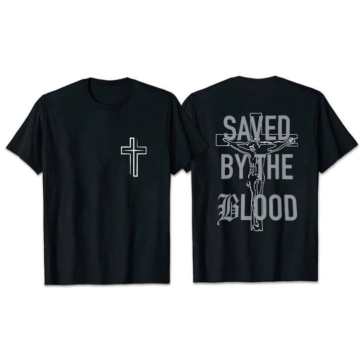 Christianartworkshop Baumwoll-T-Shirt mit Aufschrift „Saved By The Lord“ - Schwarz - 2XL - image 8