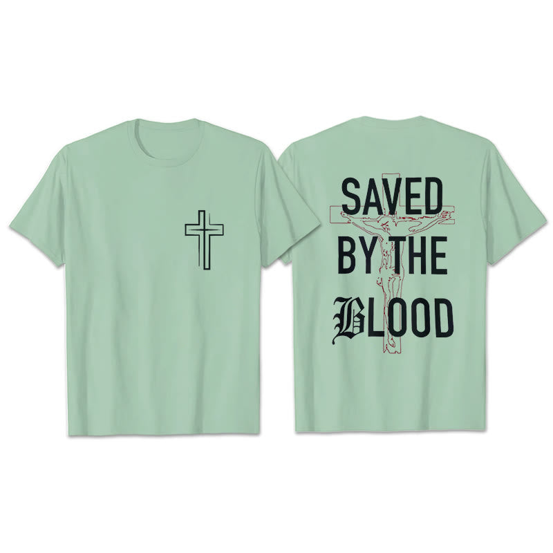 Christianartworkshop „Saved By The Lord“ Baumwoll-T-Shirt - Hellgrün - 2XL - image 25