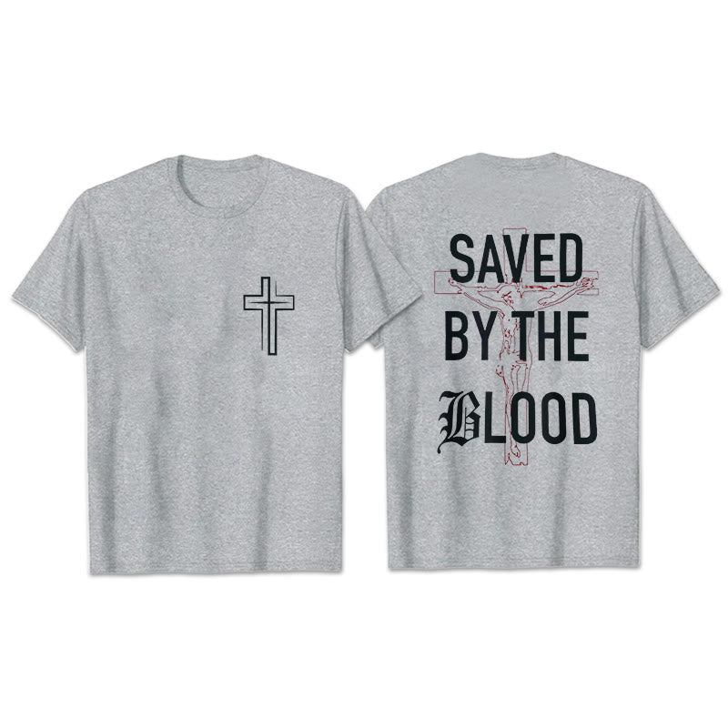 Christianartworkshop Baumwoll-T-Shirt mit Aufschrift „Saved By The Lord“ - Hellgrau - 2XL - image 21
