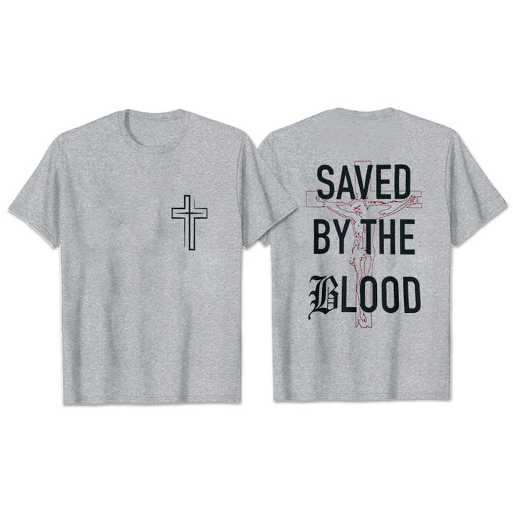 Christianartworkshop Baumwoll-T-Shirt mit Aufschrift „Saved By The Lord“ - Hellgrau - 2XL - image 21