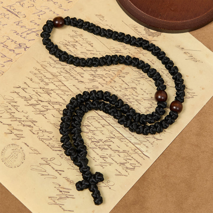 Christianartworkshop Halskette mit blauem und schwarzem Kreuz und 100 Segensknoten: geschätztes Symbol des Heiligen Segens - image 9
