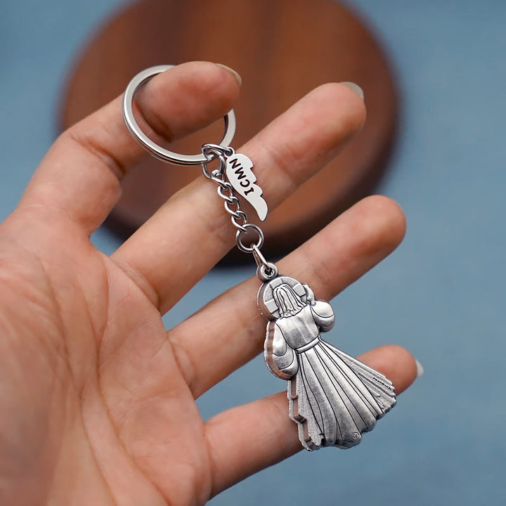 Christianartworkshop Exquisite Emaille – Schlüsselanhänger mit eingelegtem Jesus und göttlicher Barmherzigkeit: Erinnerung an Gottes Liebe - image 3