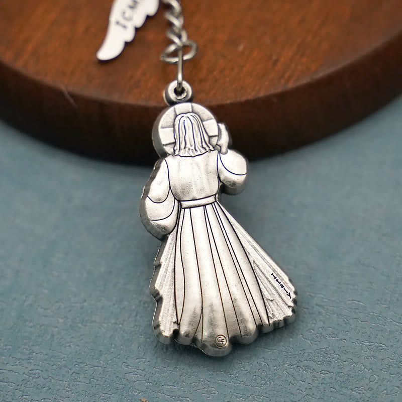 Christianartworkshop Exquisite Emaille – Schlüsselanhänger mit eingelegtem Jesus und göttlicher Barmherzigkeit: Erinnerung an Gottes Liebe - image 4