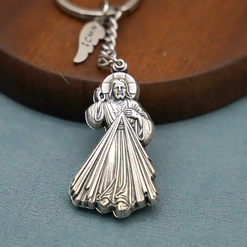 Christianartworkshop Exquisite Emaille – Schlüsselanhänger mit eingelegtem Jesus und göttlicher Barmherzigkeit: Erinnerung an Gottes Liebe - image 6