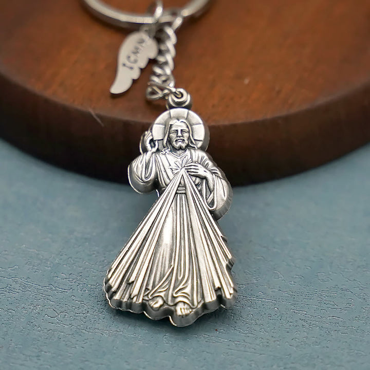 Christianartworkshop Exquisite Emaille – Schlüsselanhänger mit eingelegtem Jesus und göttlicher Barmherzigkeit: Erinnerung an Gottes Liebe - image 6