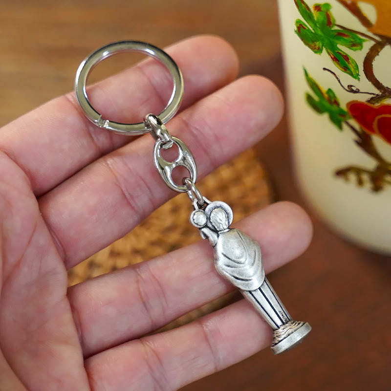 Christianartworkshop Schlüsselanhänger im Retro-Stil mit poliertem St. Christopher: Zeichen des Schutzes des Heiligen des Reisenden - image 5