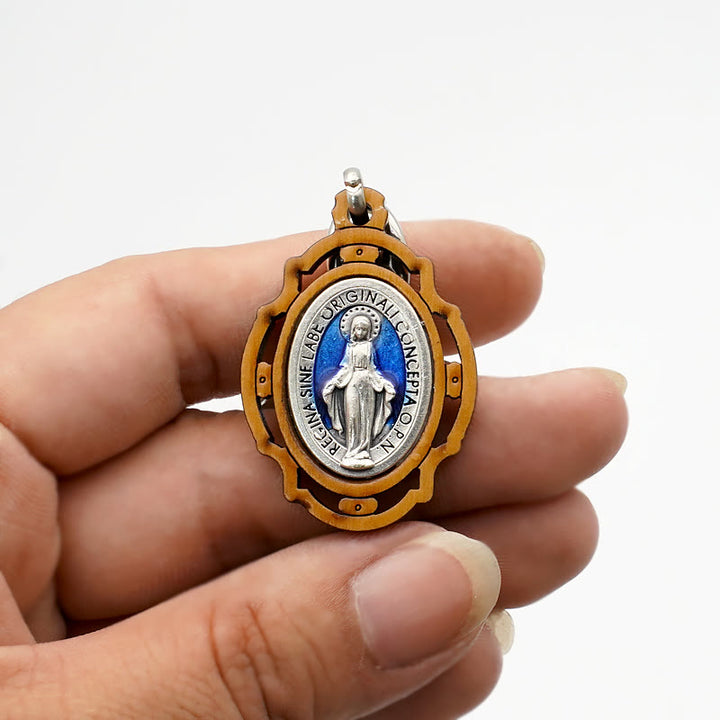 Christianartworkshop Emaillierte doppelseitige Wundertätige Medaille & Jungfrau Maria Schlüsselanhänger: Glänzendes Symbol der Hoffnung und Wiederherstellung - image 6