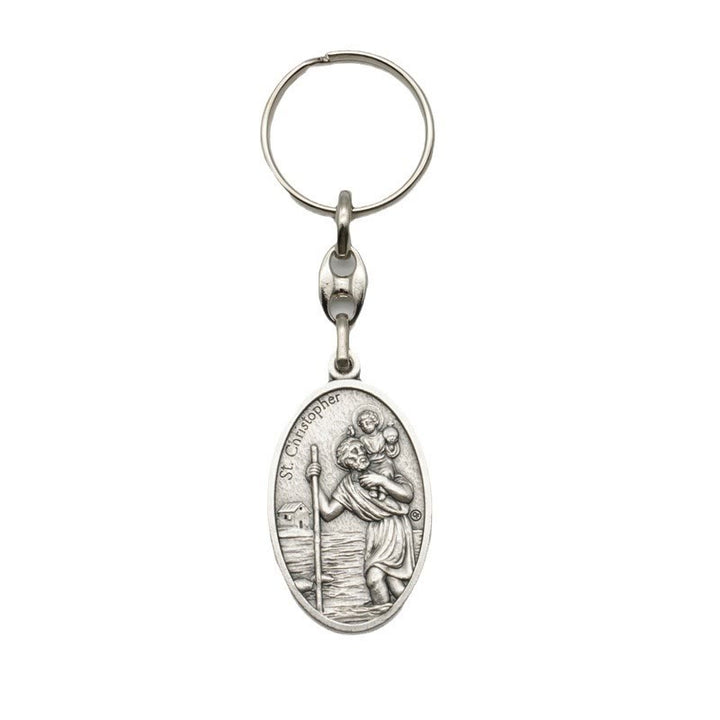 Christianartworkshop Künstlerischer Schlüsselanhänger mit dem Heiligen Christophorus aus Metall: Erbstück der Segnungen des Reisenden - image 6