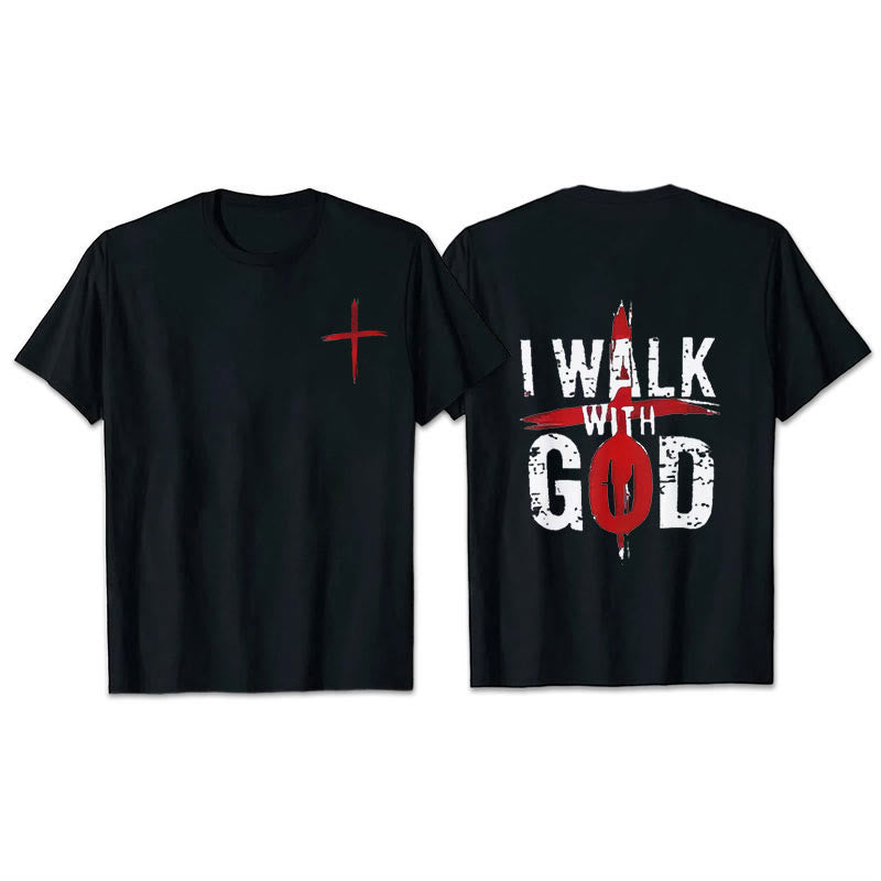 Christianartworkshop Ich werde mit Gott gehen T-Shirt - Schwarz - 2XL - image 3