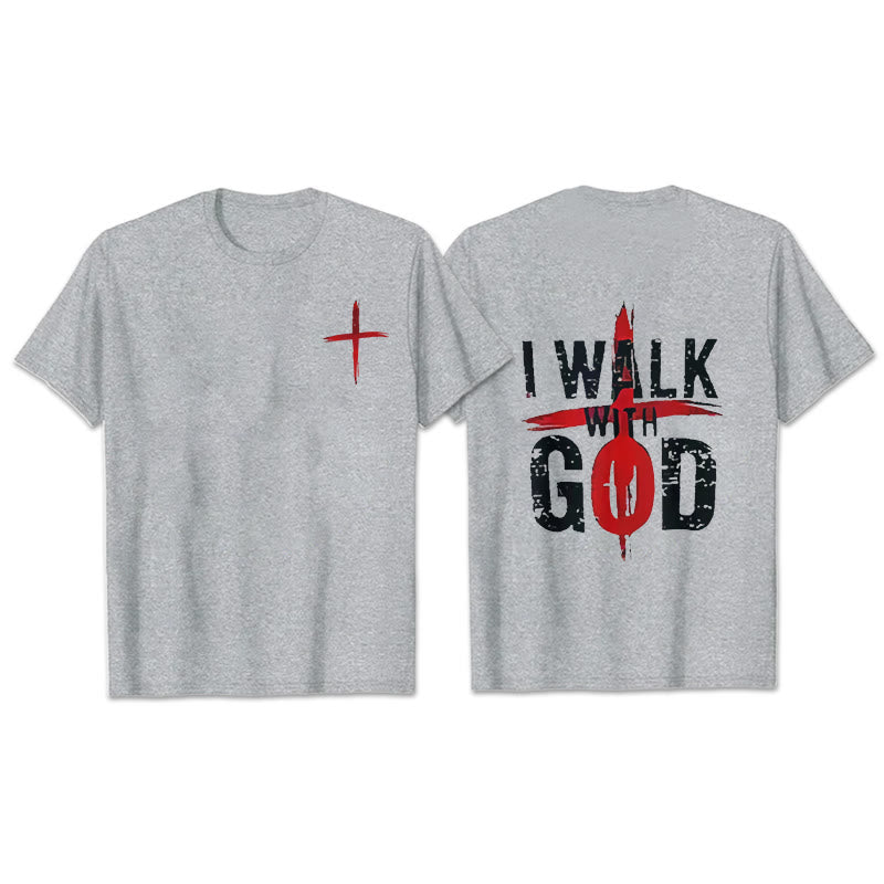 Christianartworkshop Ich werde mit Gott gehen T-Shirt - Grau - 2XL - image 24