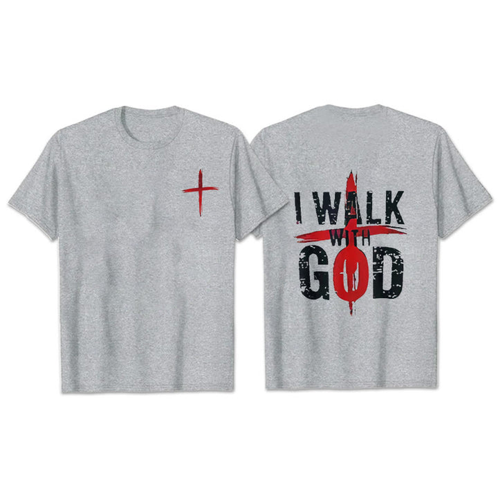 Christianartworkshop Ich werde mit Gott gehen T-Shirt - Grau - 2XL - image 24