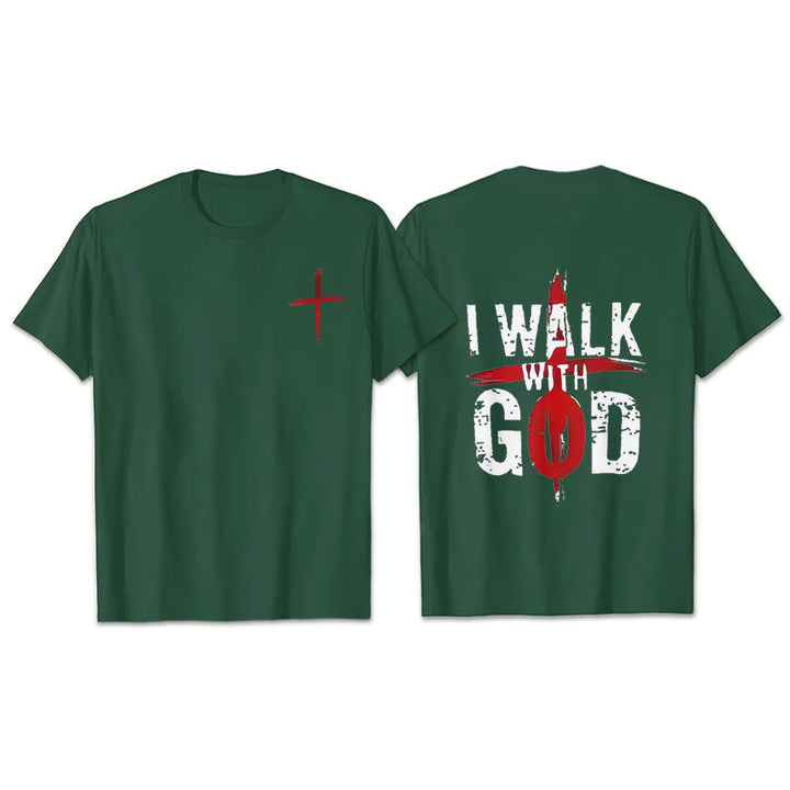 Christianartworkshop Ich werde mit Gott gehen T-Shirt - Dunkelgrün - 2XL - image 18