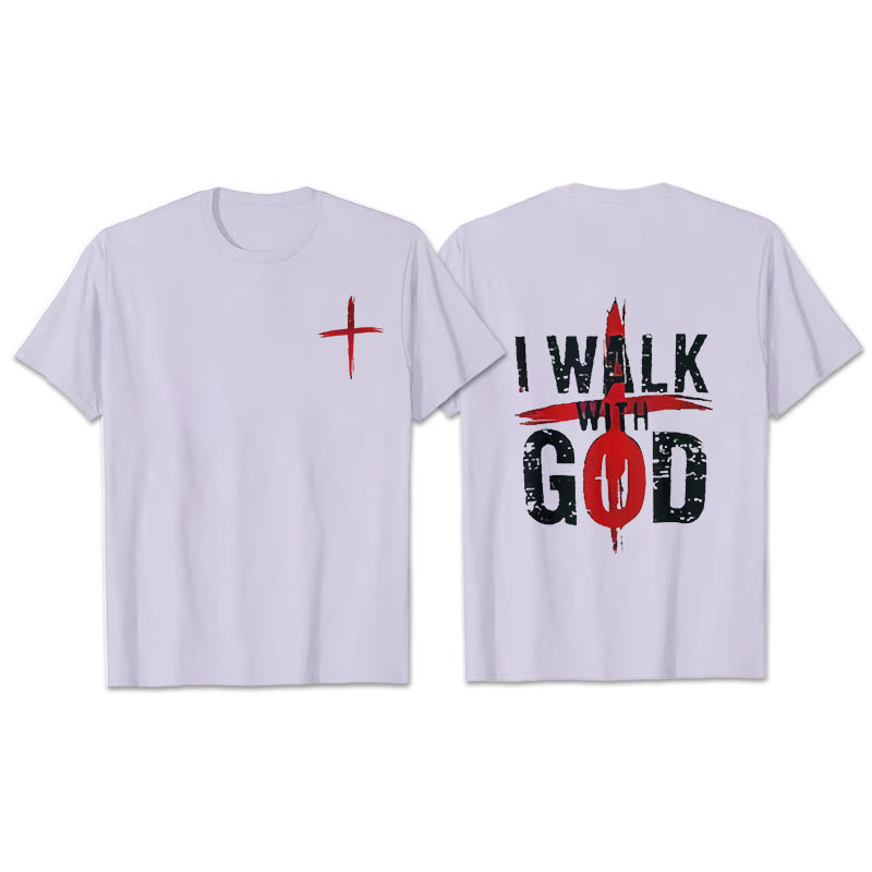 Christianartworkshop Ich werde mit Gott gehen T-Shirt - Lila - 2XL - image 21