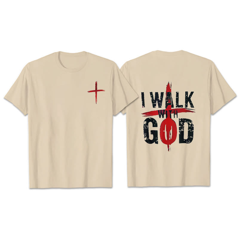 Christianartworkshop Ich werde mit Gott gehen T-Shirt - Beige - 2XL - image 6