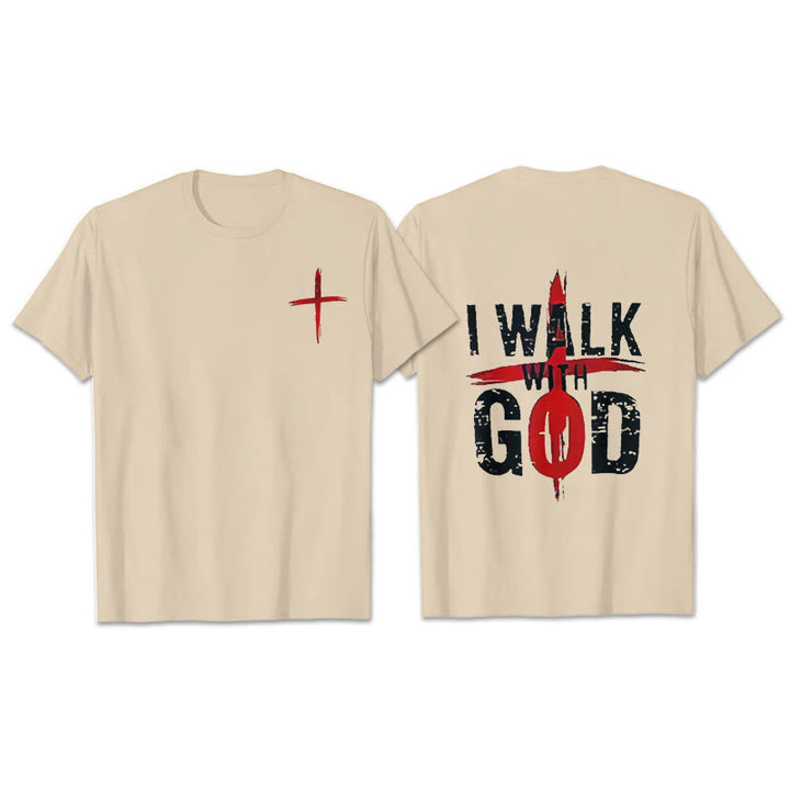 Christianartworkshop Ich werde mit Gott gehen T-Shirt - Beige - 2XL - image 6