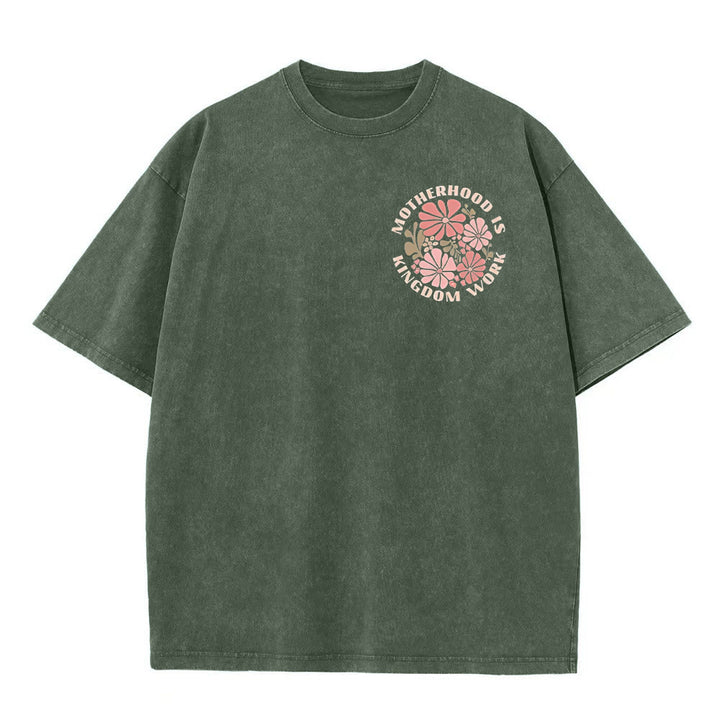 Christianartworkshop Unisex-T-Shirt mit Aufschrift „Motherhood Is Kingdom Work“, gewaschen - image 10