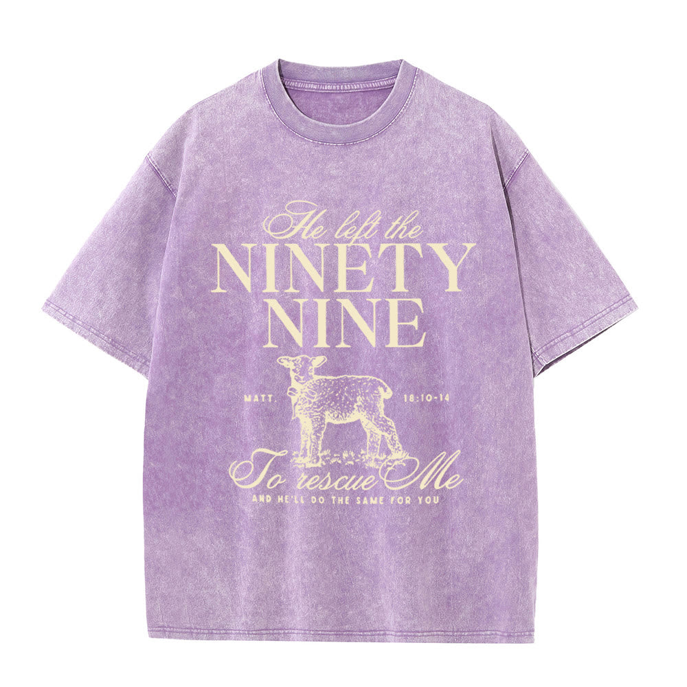 Christianartworkshop Unisex-T-Shirt mit Aufschrift „He Left The 99 To Rescues Me“, gewaschen - Lila - 5XL - image 8