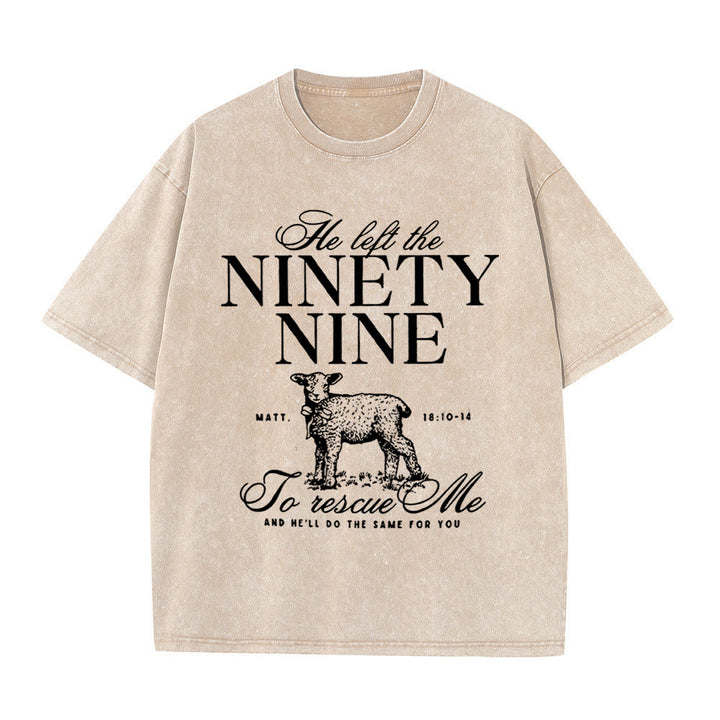 Christianartworkshop Unisex-T-Shirt mit Aufschrift „He Left The 99 To Rescues Me“, gewaschen - Aprikose - 5XL - image 6