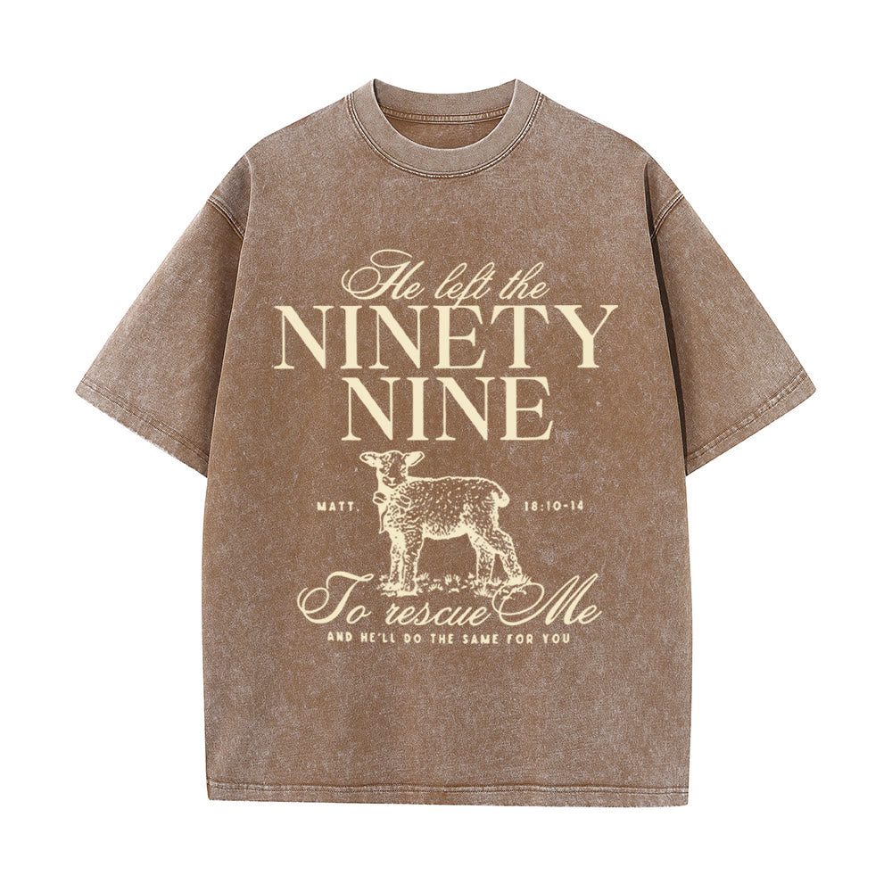 Christianartworkshop Unisex-T-Shirt mit Aufschrift „He Left The 99 To Rescues Me“, gewaschen - Kaffee - 5XL - image 9