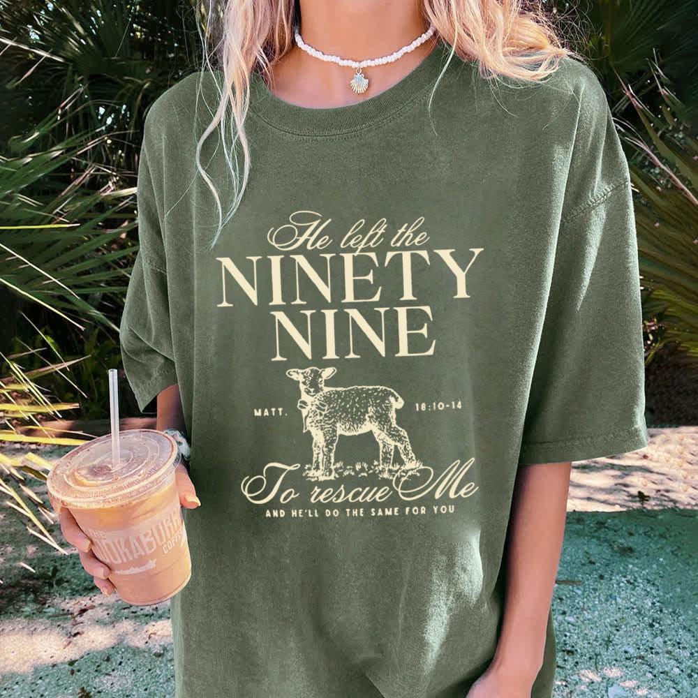Christianartworkshop Unisex-T-Shirt mit Aufschrift „He Left The 99 To Rescues Me“, gewaschen - image 2