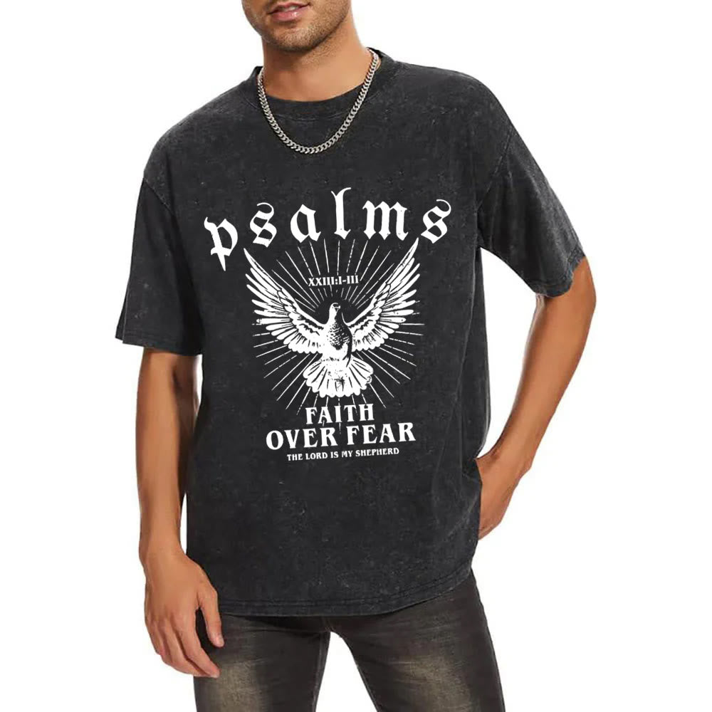 Christianartworkshop Faith Over Fear Christliches Unisex-T-Shirt, gewaschen - image 2