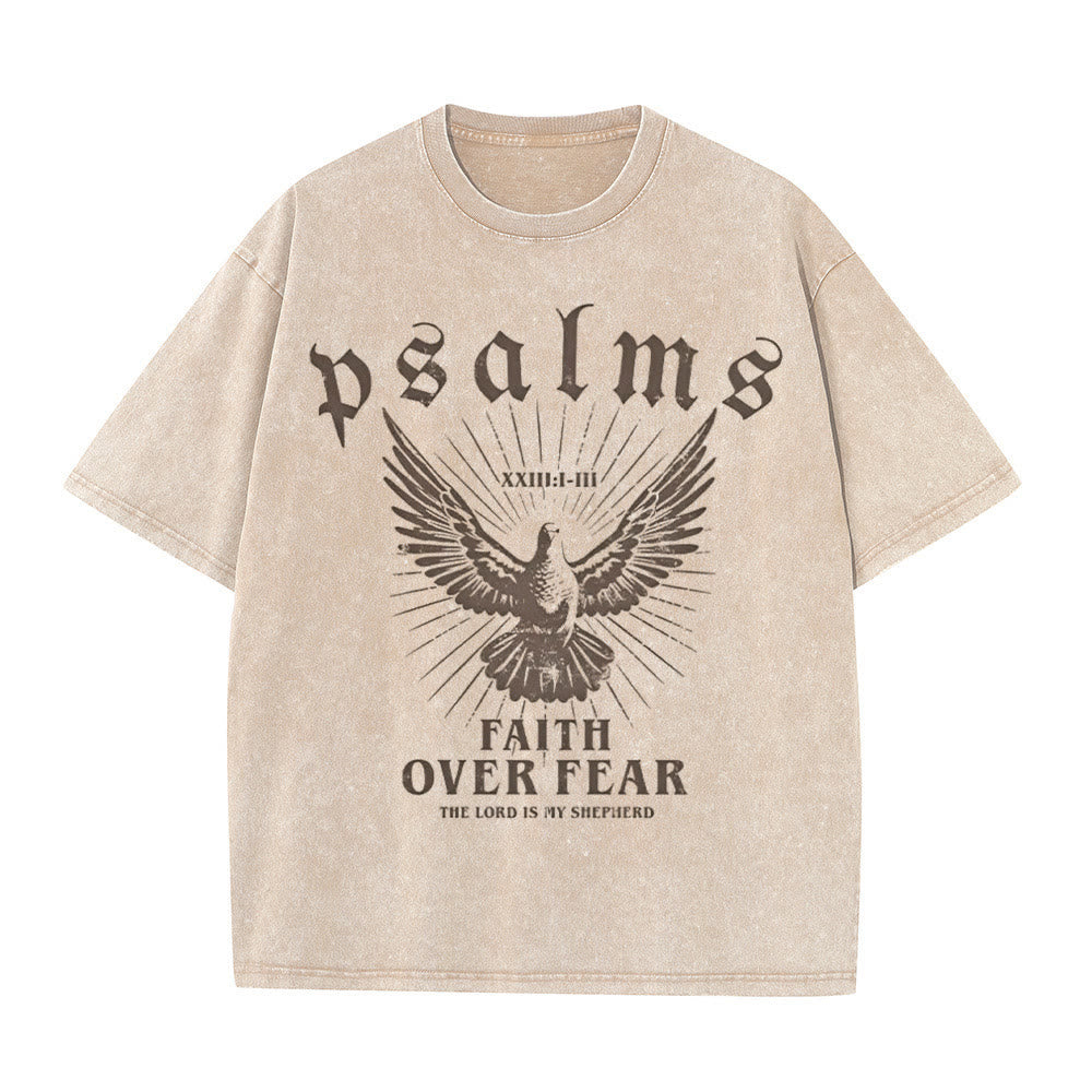 Christianartworkshop Faith Over Fear Christliches Unisex-T-Shirt, gewaschen - Aprikose - 5XL - image 6