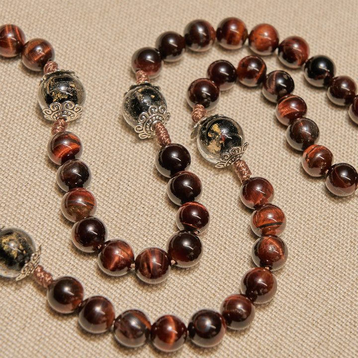 Christianartworkshop Rosenkranz und Halskette aus Holzperlen, 2-in-1, mit Ankh-Kreuz: anpassbares Design, endlose Hingabe - image 6