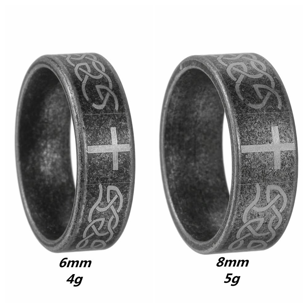 Christianartworkshop Kunsthandwerklicher Ring aus gealtertem 925er Silber mit keltischem Knoten und Kreuz: Ausdruck treuer Identität - image 4