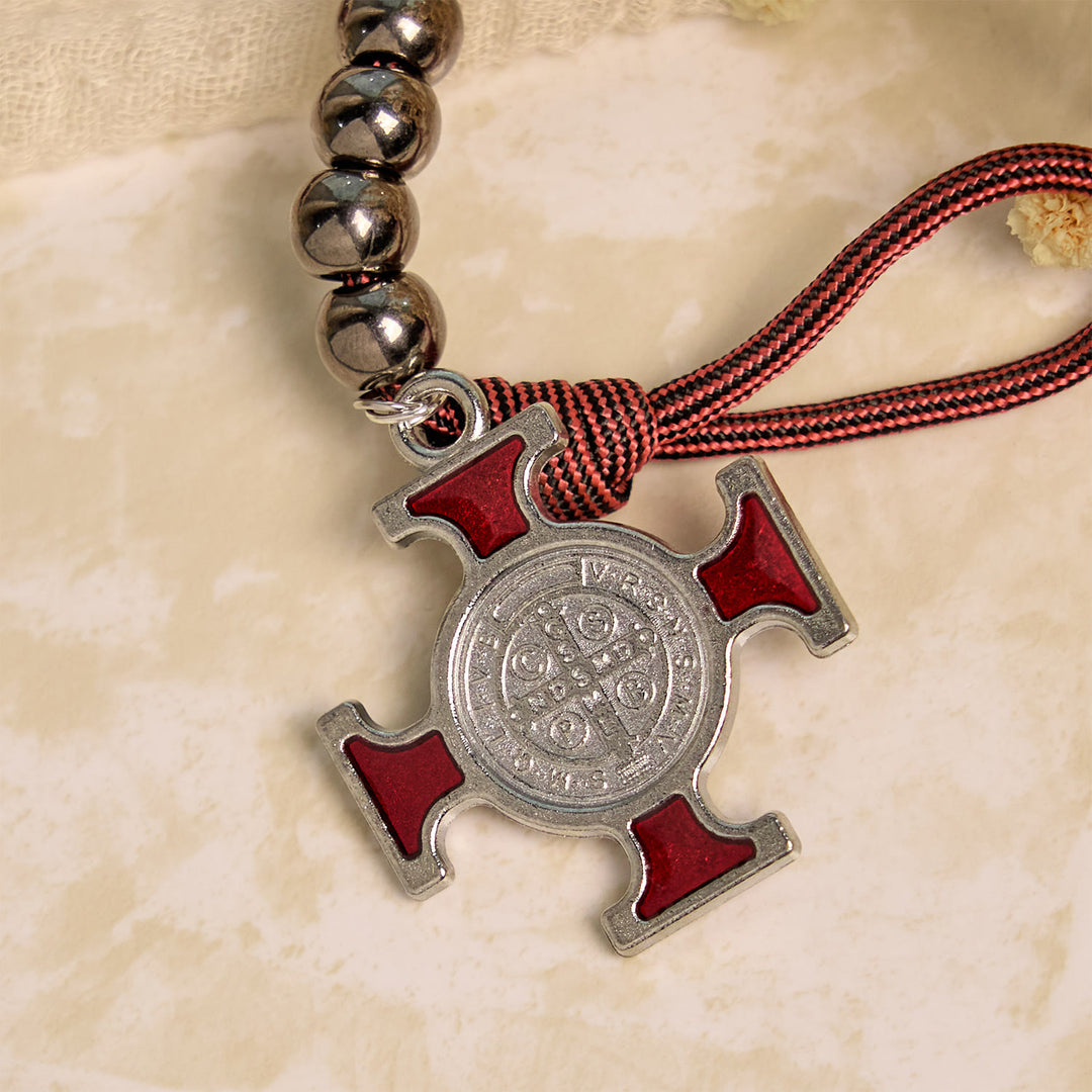 Christianartworkshop Tragbarer Paracord-Taschenrosenkranz für jeden Ort mit Kruzifix und Hl. Benedikt: Glaube für jeden Ort - image 7