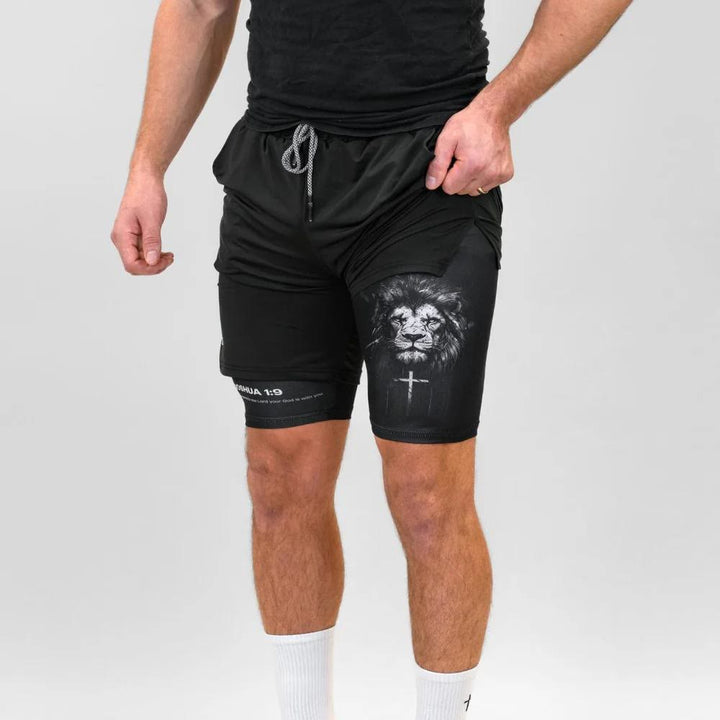 Christianartworkshop Joshua 1:9 Löwen-Performance-Shorts